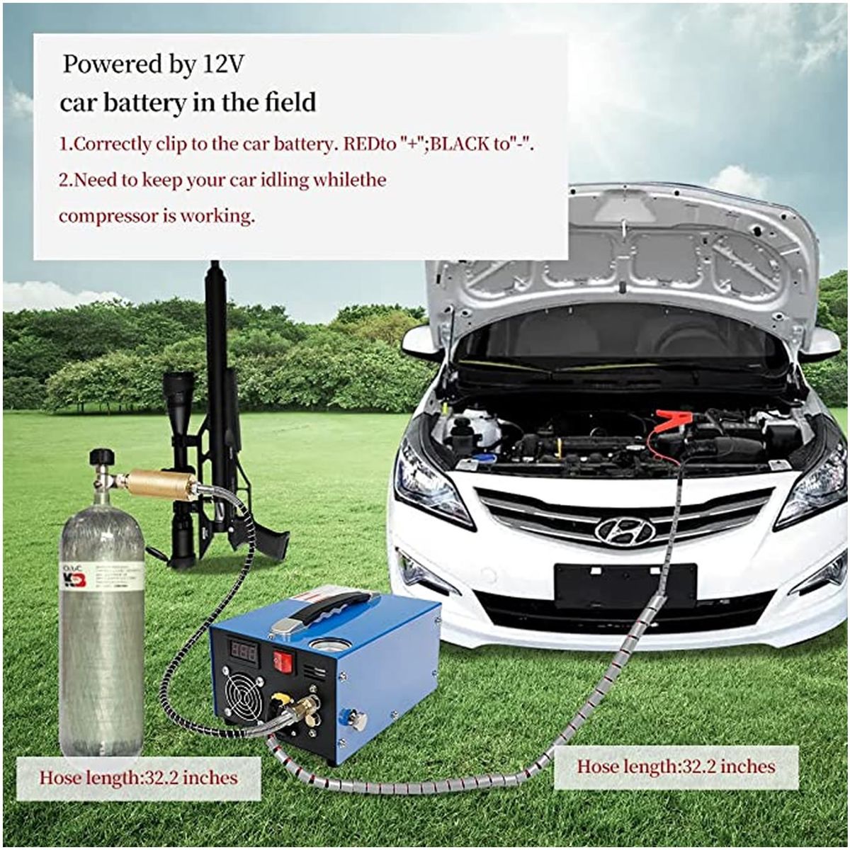 DETODOYMAS - Compresor De Aire Pcp Auto 12v 30mpa 4500psi DETODOYMAS