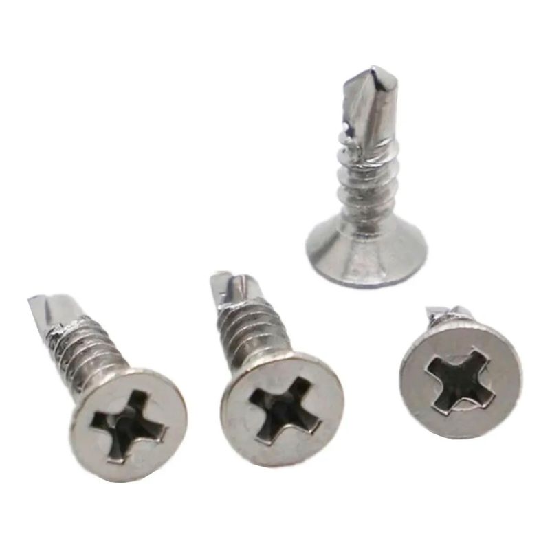 GENERICO - Tornillo Cabeza Plana Punta Broca 8x1-5/8 500 Pcs Tmk19844