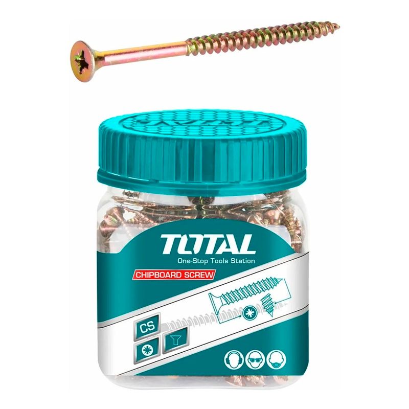 TOTAL TOOLS - Tornillo Para Madera Aglomerado 5.0 X 100mm 60 Unds Total