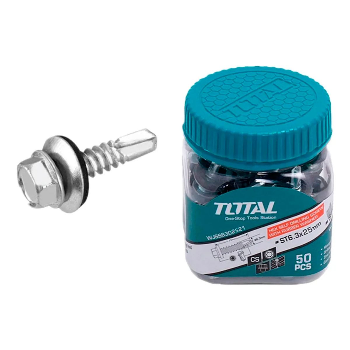 TOTAL TOOLS - Tornillo Autoperforante C/golilla De 6.3 X 25mm 50 Und Total