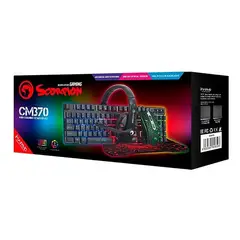 MARVO - TECLADO KIT MOUSE AUDIFONO MOUSEPAD SCORPION CM370