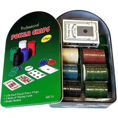 GENERICO - Set de Poker Mesa 120 Fichas Naipes y Fichas de Poker.