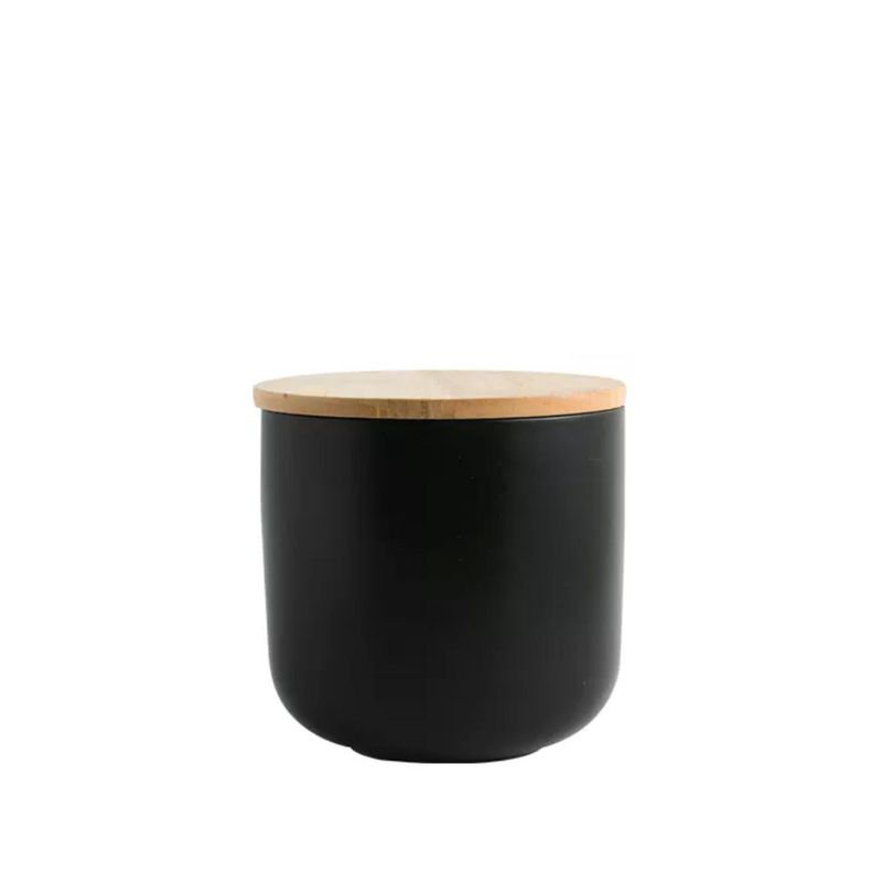 SIMPLIT - Contenedor de Cerámica Hermético Tapa Madera S Negro Simplit - Negro.