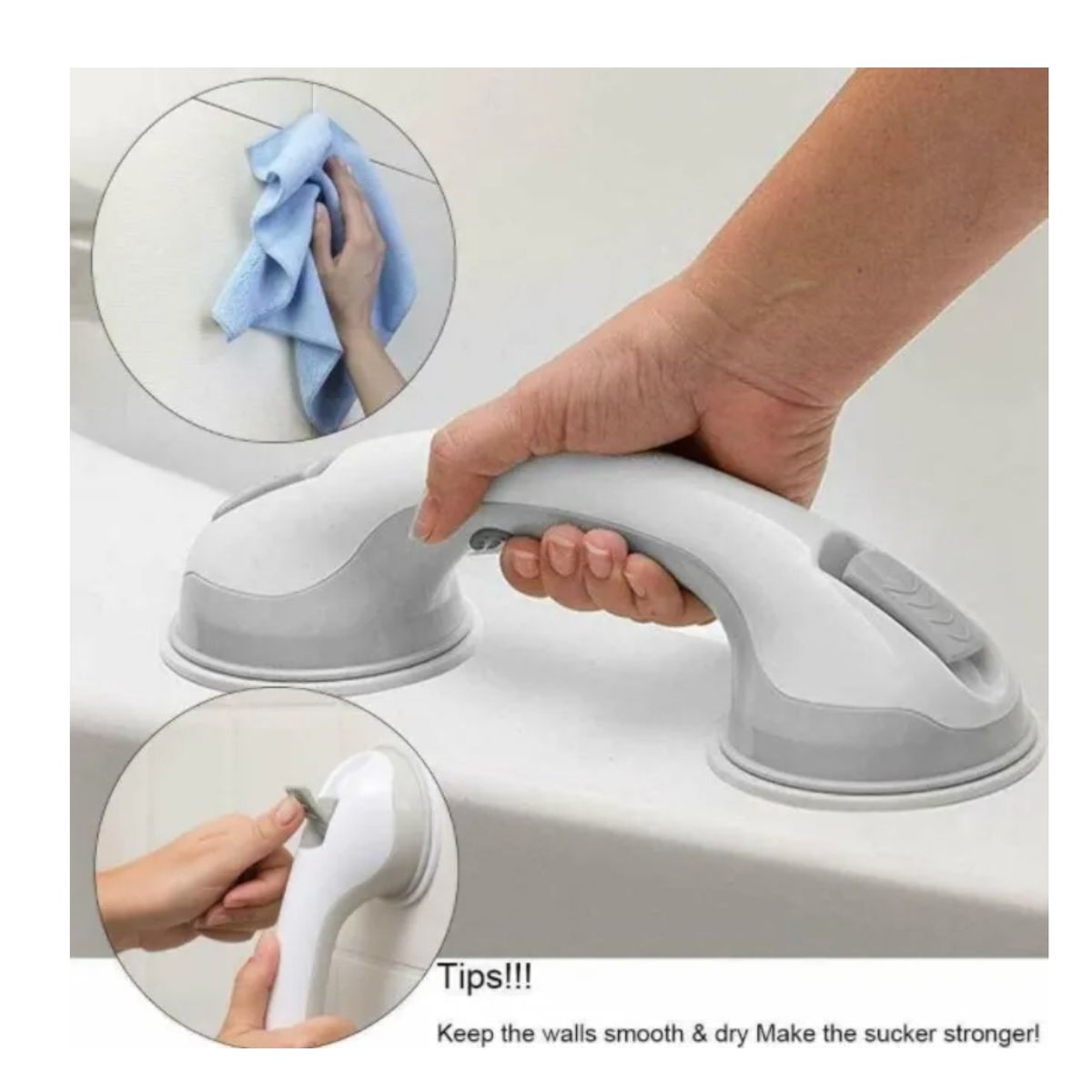 GENERICO - 2 x Manilla Agarradera Baño Barra Seguridad Ventosa De Baño