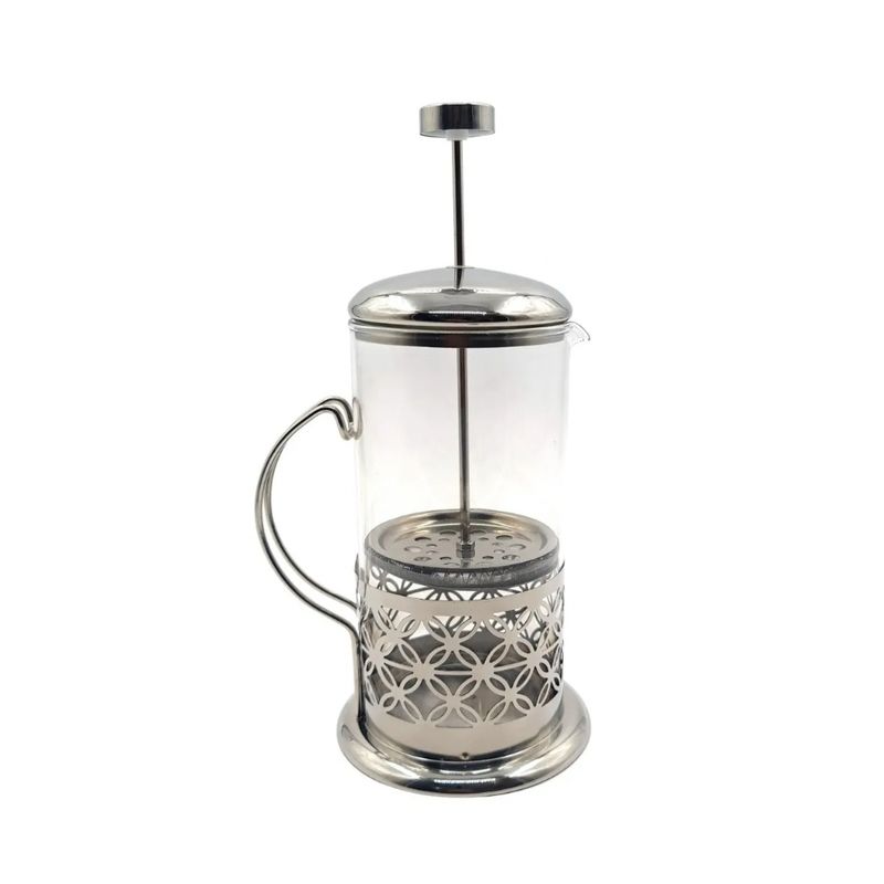 GENERICO - Tetera Cafetera De Vidrio Francesa 1000ml Acero Inoxidable