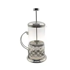 GENERICO - Tetera Cafetera De Vidrio Francesa 1000ml Acero Inoxidable