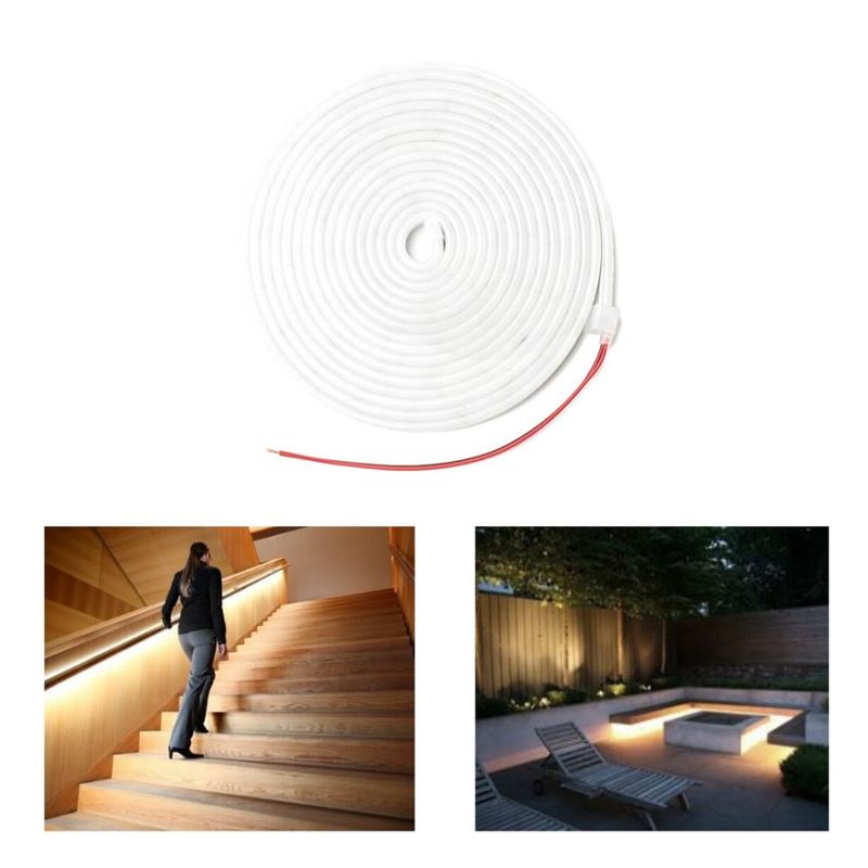GENERICO - Cinta Led Neon Flexible 5m Ip65  Pin  Adaptador 220v Luz Calida