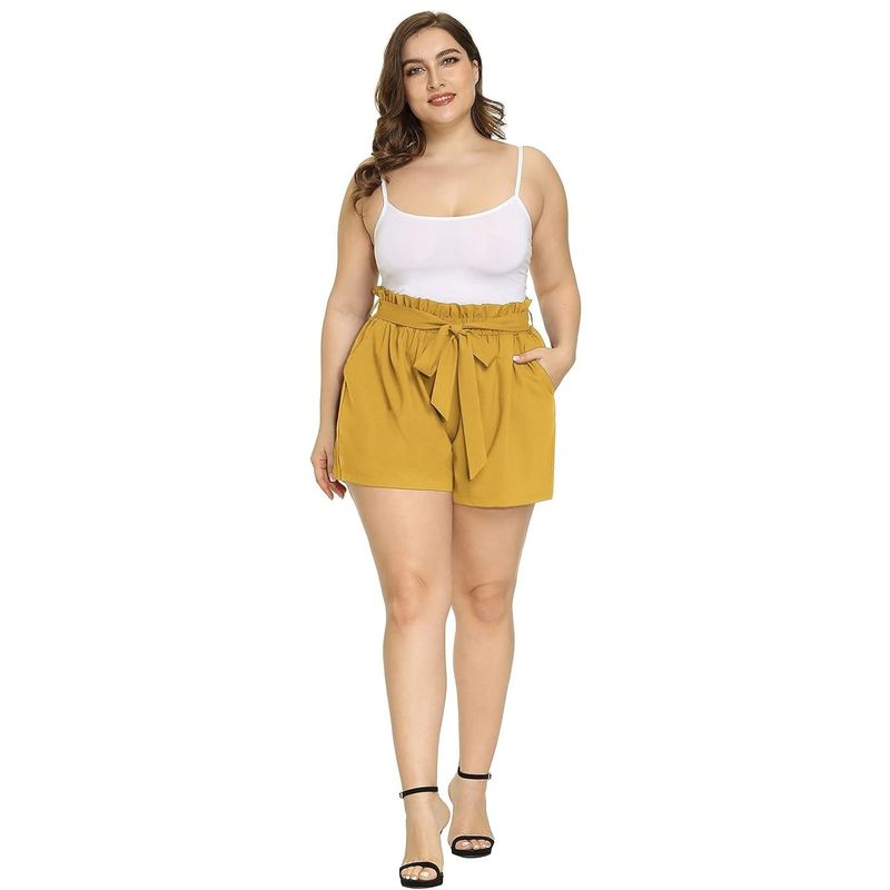 GARSIL - Short Mujer Liso Para Mujer ConTiro Alto - Casual Con Pretina Elástica