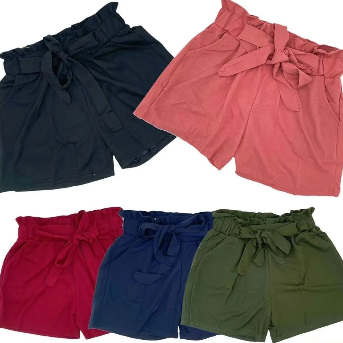 GARSIL - Short Mujer Liso Para Mujer ConTiro Alto - Casual Con Pretina Elástica