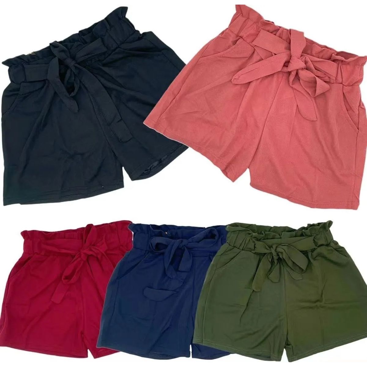 GARSIL - Short Mujer Liso Para Mujer ConTiro Alto - Casual Con Pretina Elástica