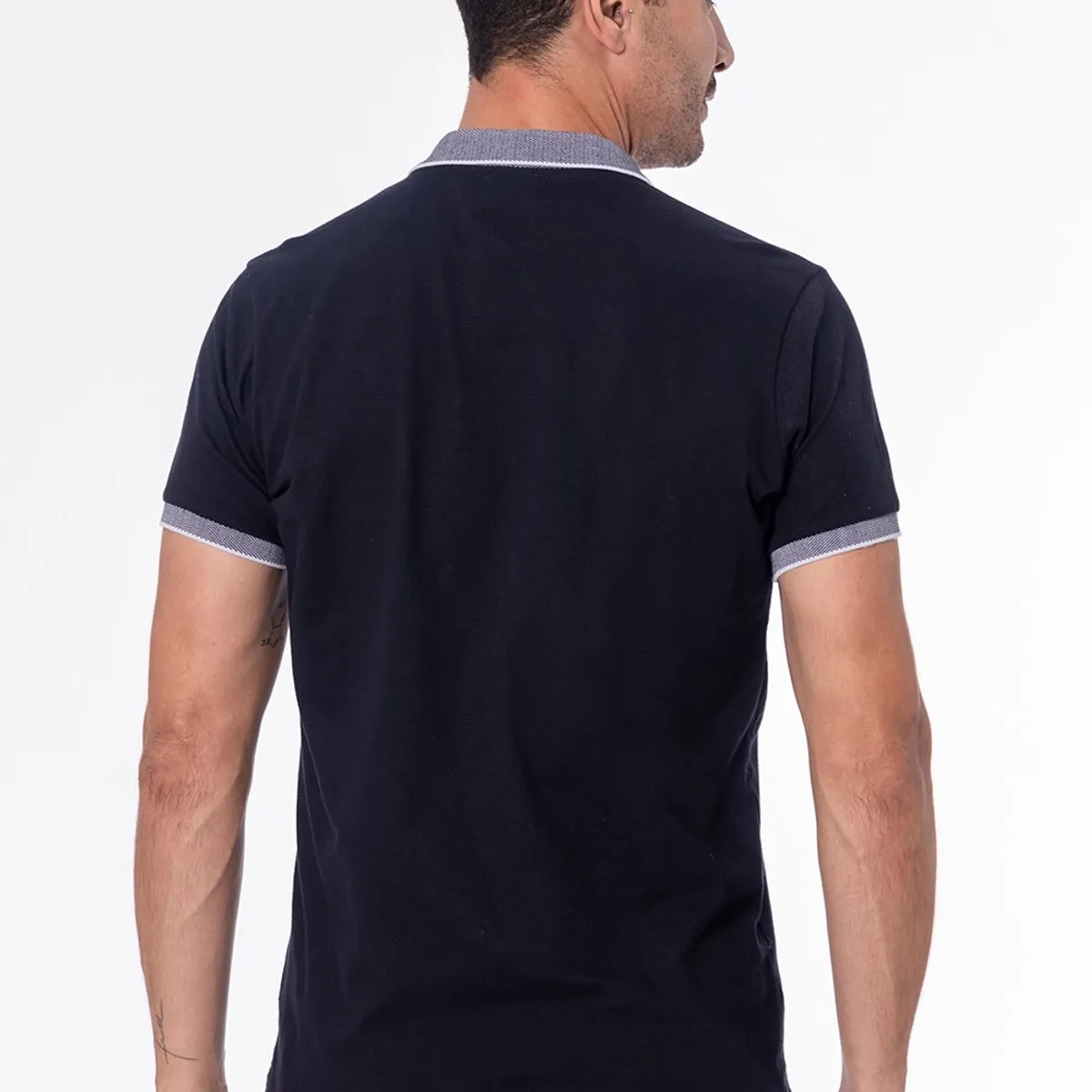 GANGSTER - Polera Cuello Vintage Azul Gangster
