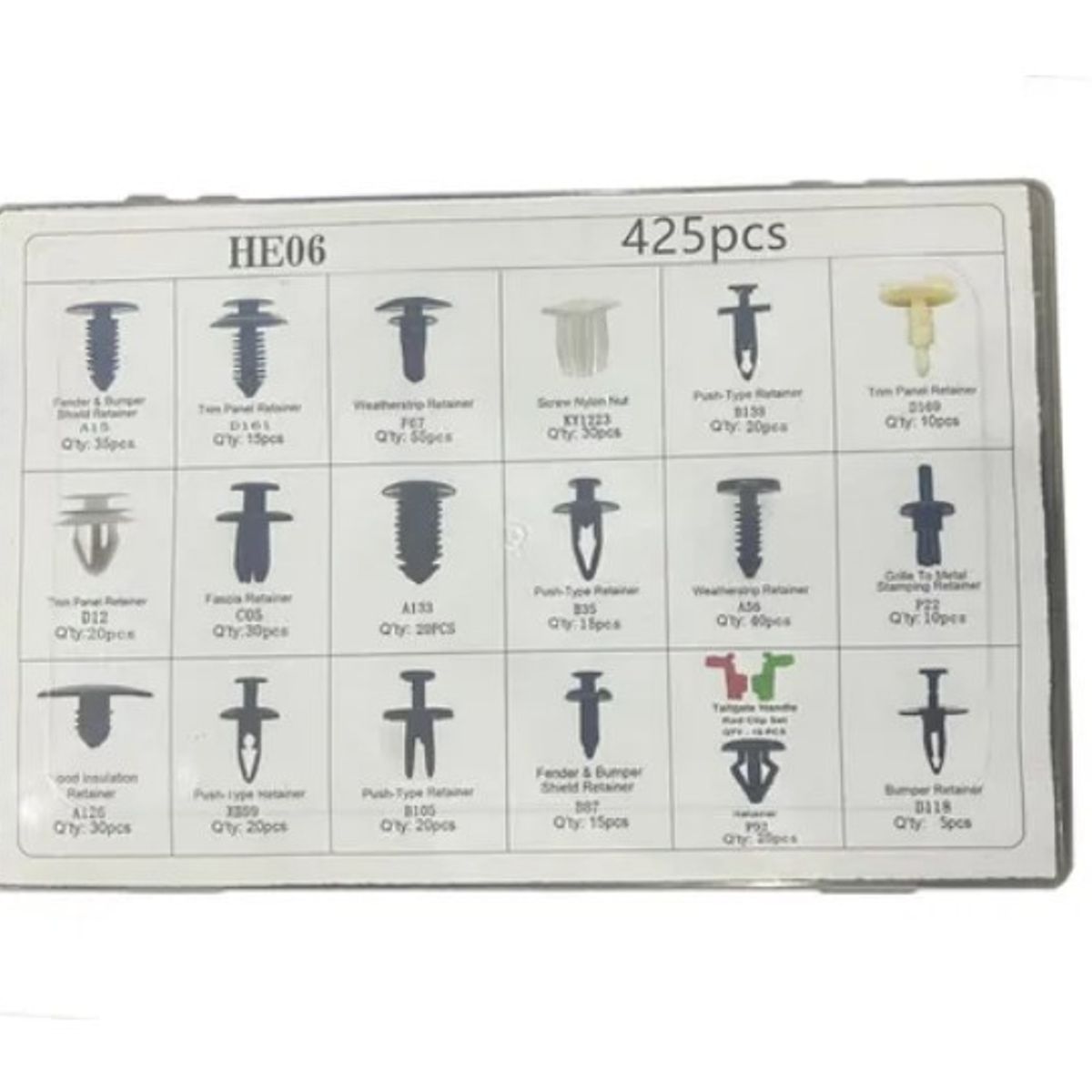 OFERTABKN - Set 460 Clips Broches Puerta Parachoque Auto Tapabarro Reten