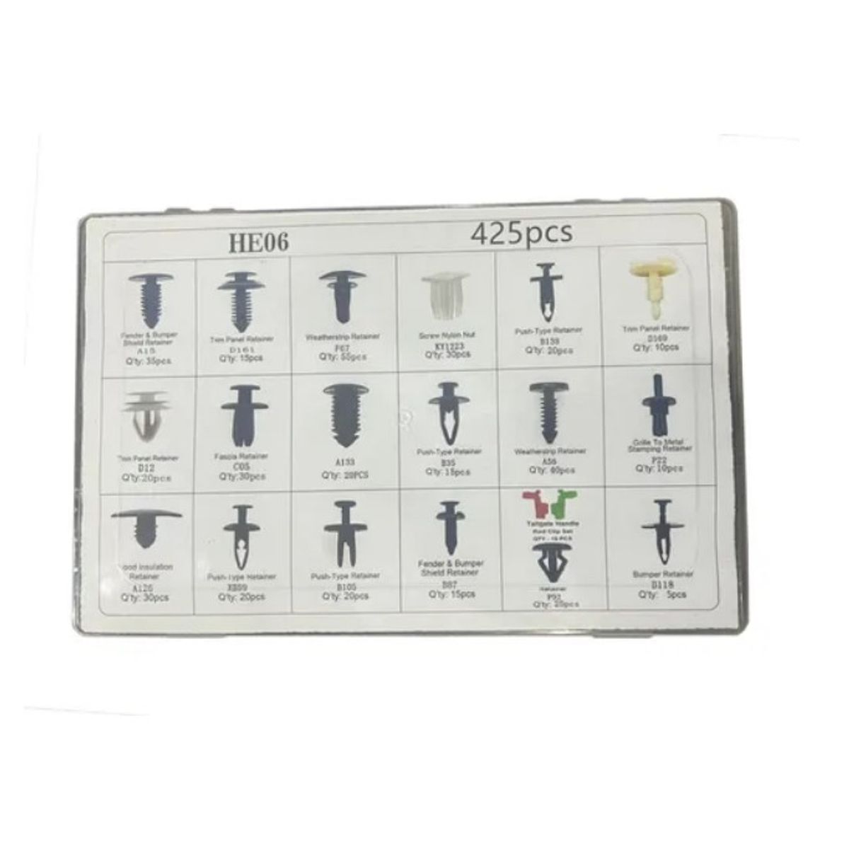 OFERTABKN - Set 460 Clips Broches Puerta Parachoque Auto Tapabarro Reten