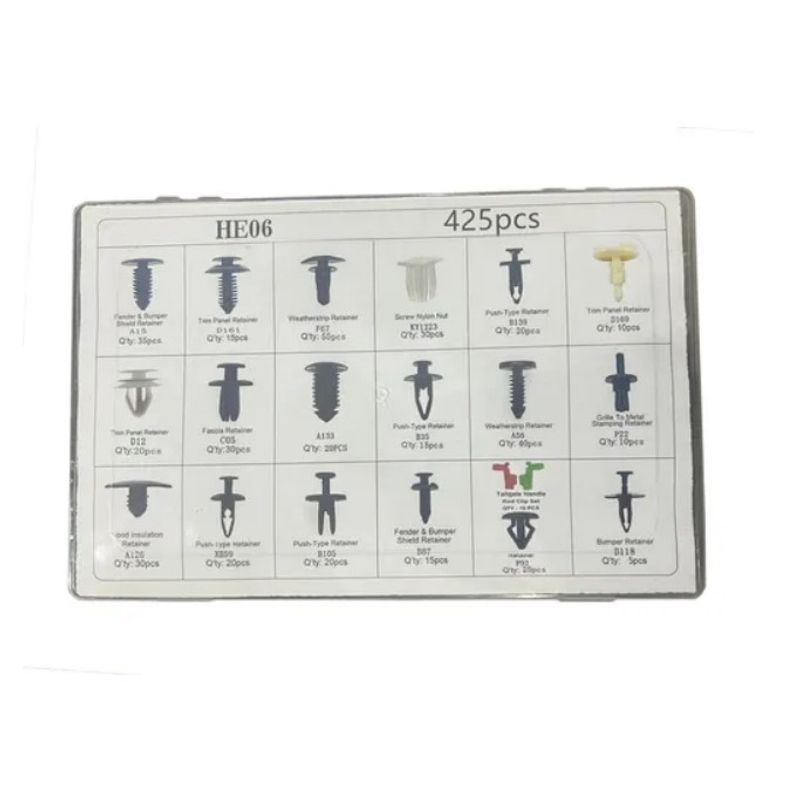OFERTABKN - Set 460 Clips Broches Puerta Parachoque Auto Tapabarro Reten