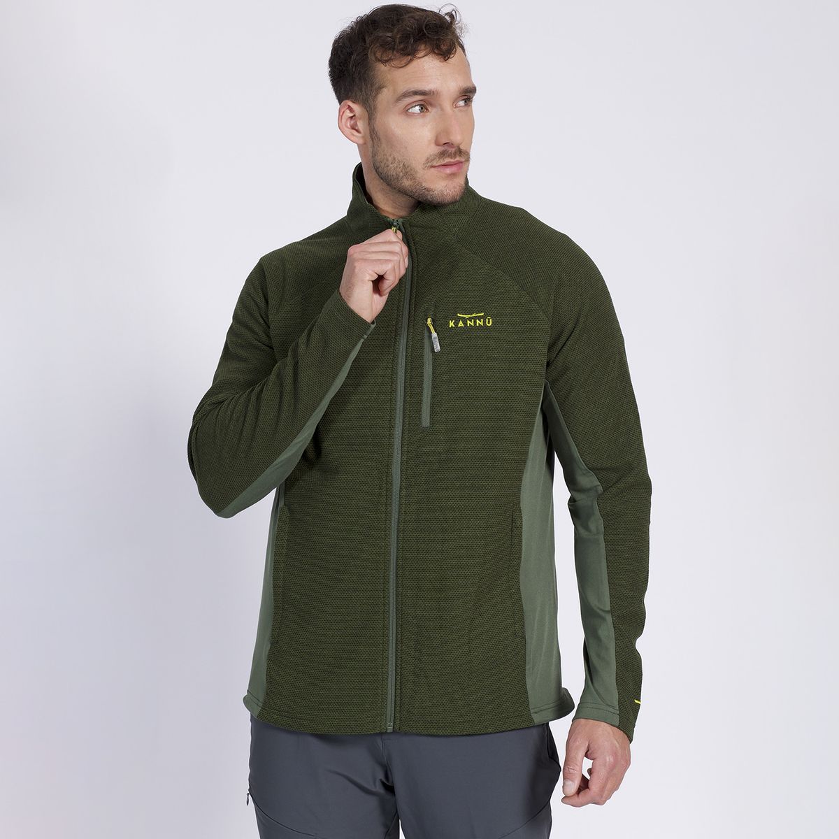 KANNU - Polar Fancy Outdoor Hombre Verde oscuro KANNU