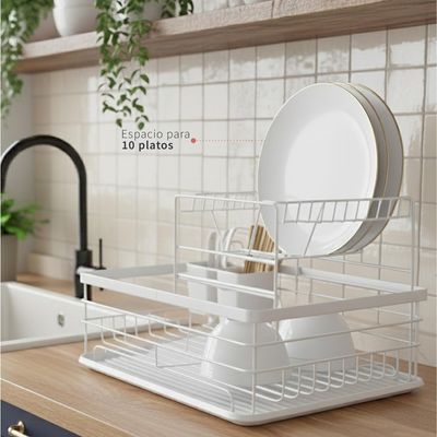 Imagen 2 del producto Secaplatos Escurridor 2 Niveles Acero Inox Blanco