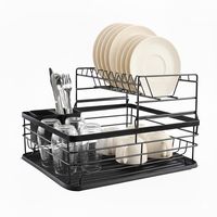 Secaplatos Escurridor 2 Niveles Acero Inox Negro