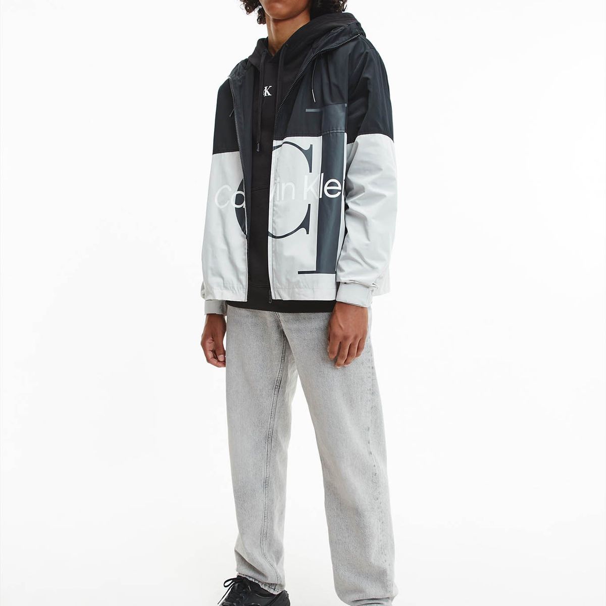 CALVIN KLEIN - Cortaviento Bold Logo Negro Calvin Klein