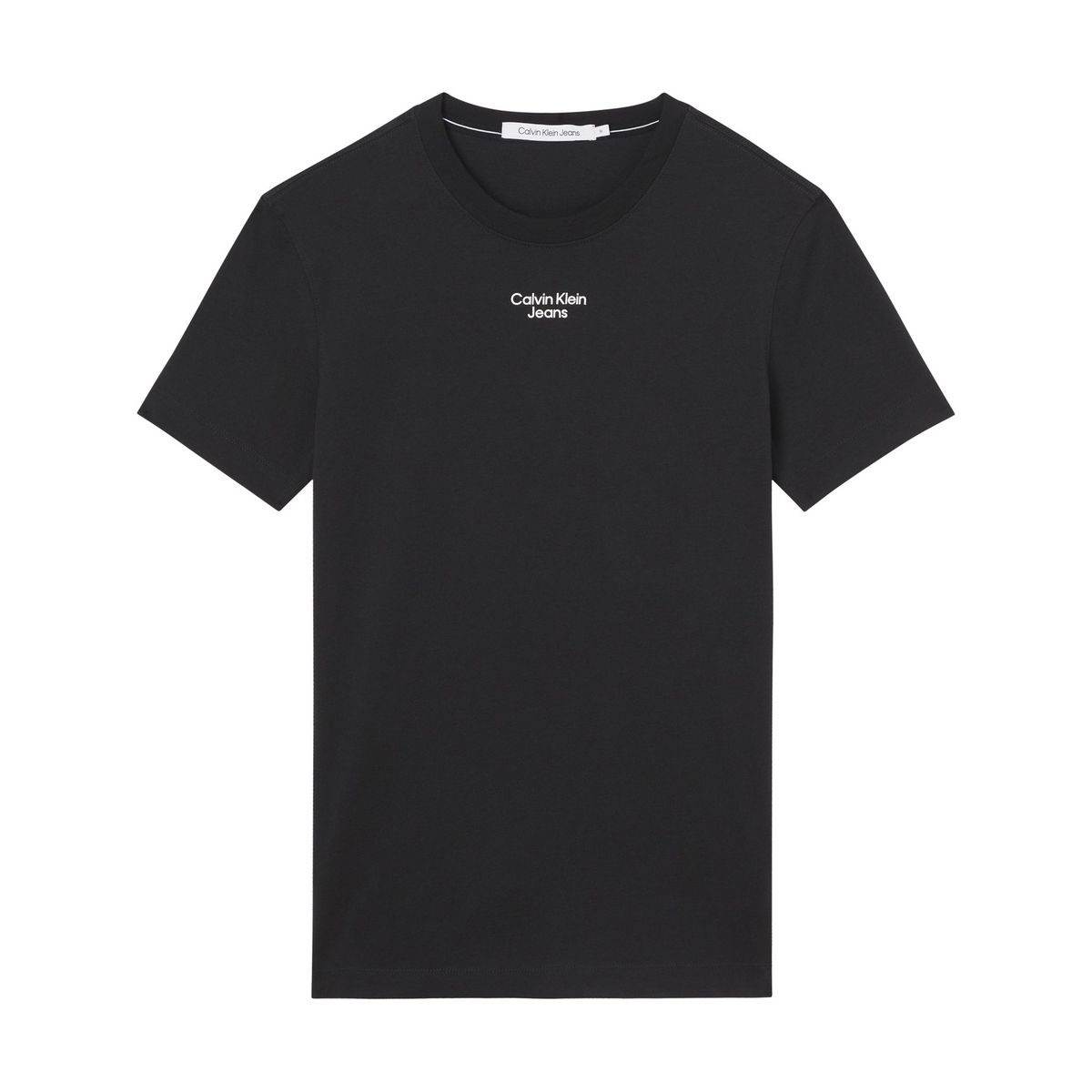 CALVIN KLEIN - Polera Stacked Slim Negro Calvin Klein