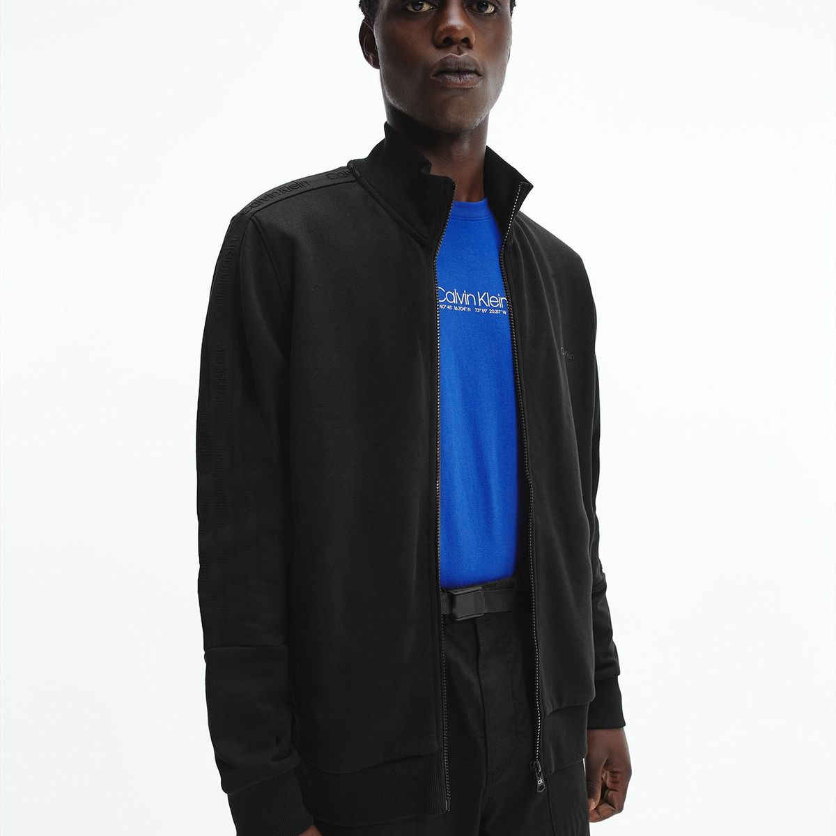 CALVIN KLEIN - Polerón Tonal Tape Negro Calvin Klein