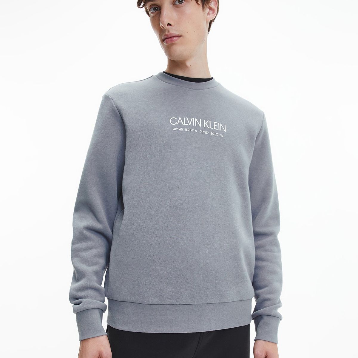 CALVIN KLEIN - Polerón Logo Coordinates Gris Calvin Klein