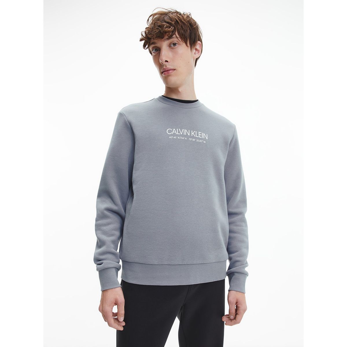 CALVIN KLEIN - Polerón Logo Coordinates Gris Calvin Klein