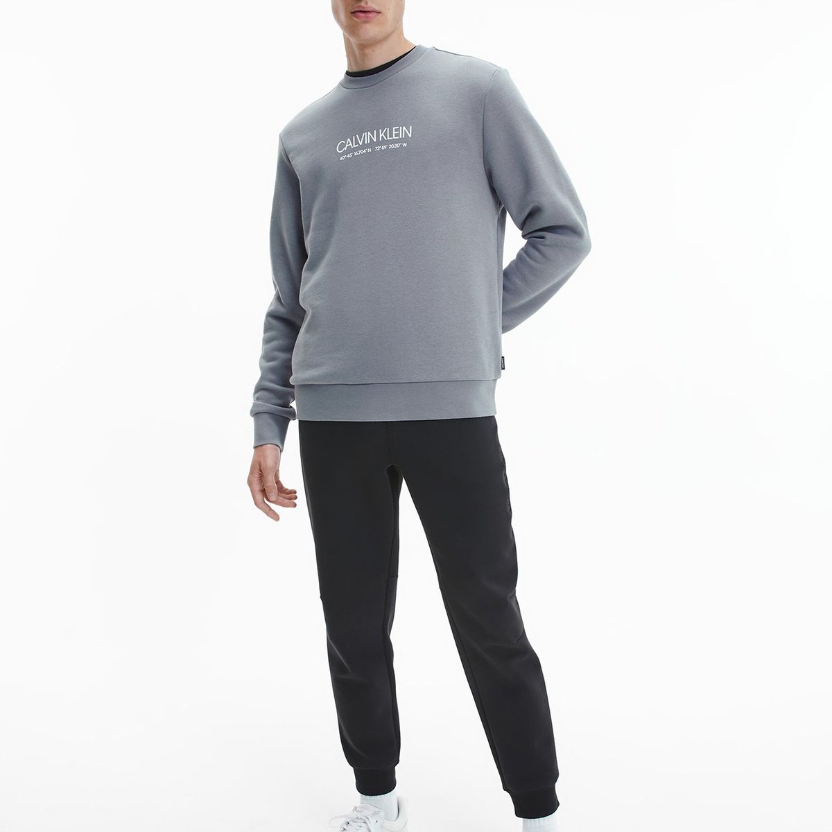 CALVIN KLEIN - Polerón Logo Coordinates Gris Calvin Klein