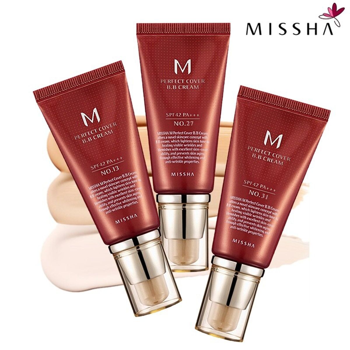 MISSHA - Base con color M Perfect Cover BB Cream Missha 50PA 21 Light beige