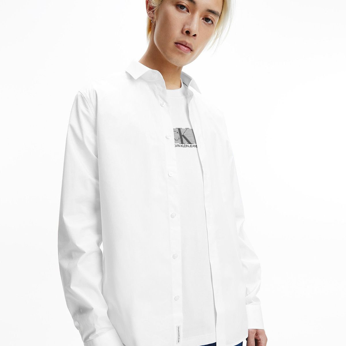 CALVIN KLEIN - Camisa Ck Chest Blanco Calvin Klein