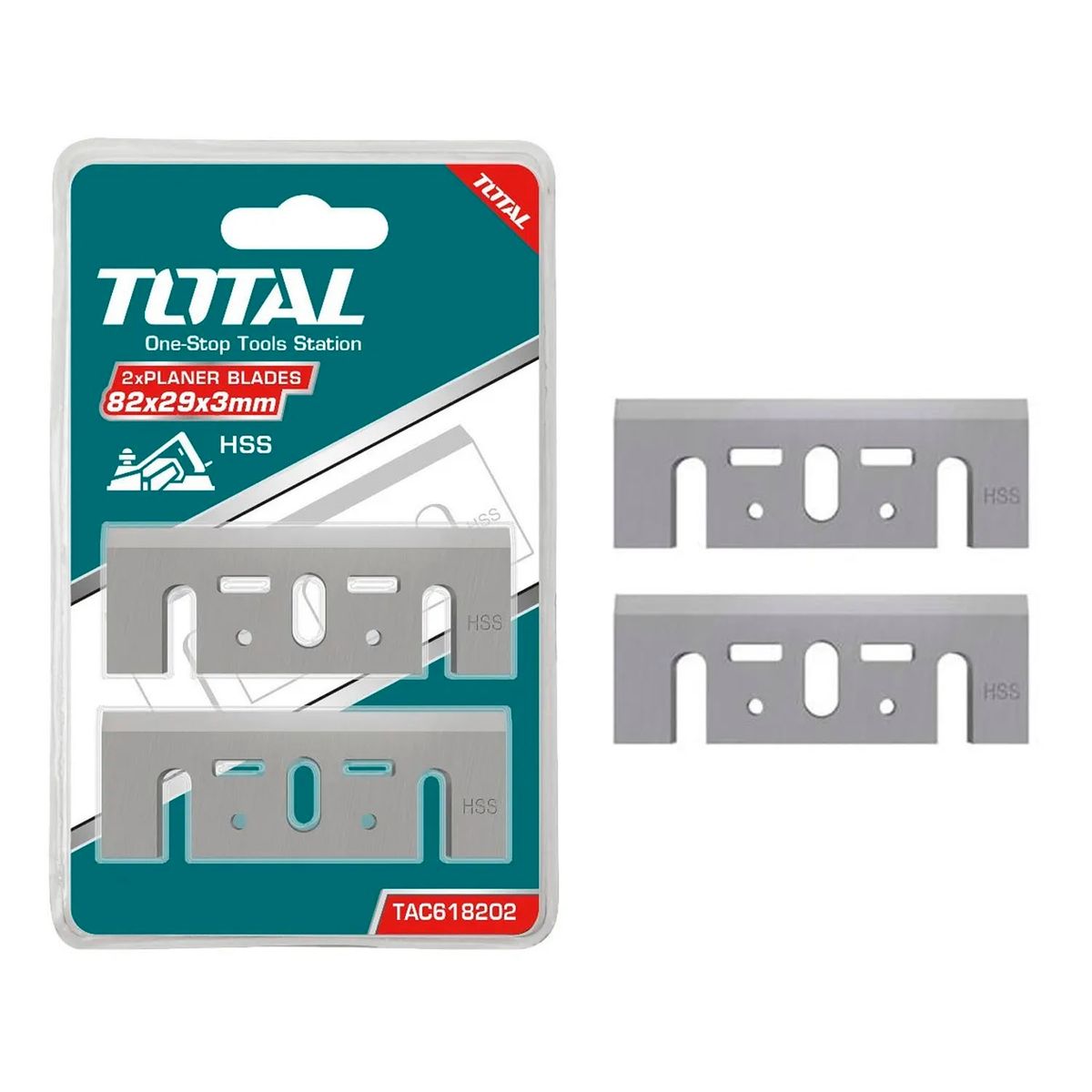 TOTAL TOOLS - Cuchilla Repuesto Cepillo Electrico X2 Unidades 82mm