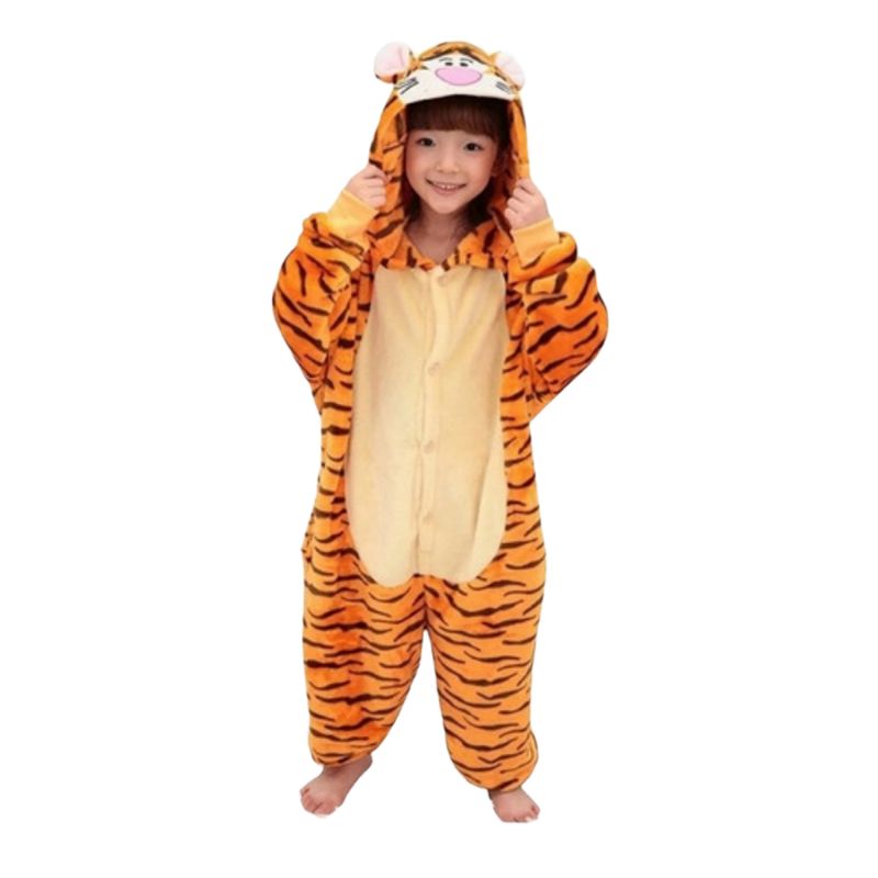 GENERICO - Pijama Y Disfraz Enterito Polar Niño Tigre