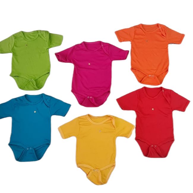 AGW - Pack 6 Bodys Bebé Niña Manga Corta  100% Algodón.