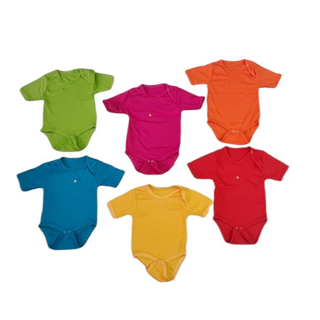 AGW - Pack 6 Bodys Bebé Niña Manga Corta  100% Algodón.