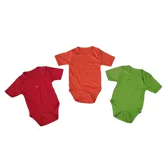 AGW - Pack 3 Bodys Bebé Niño Manga Corta 100% Algodón.