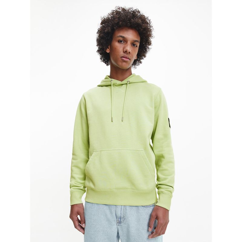 CALVIN KLEIN - Hoodie Monogram Sleeve Verde Calvin Klein