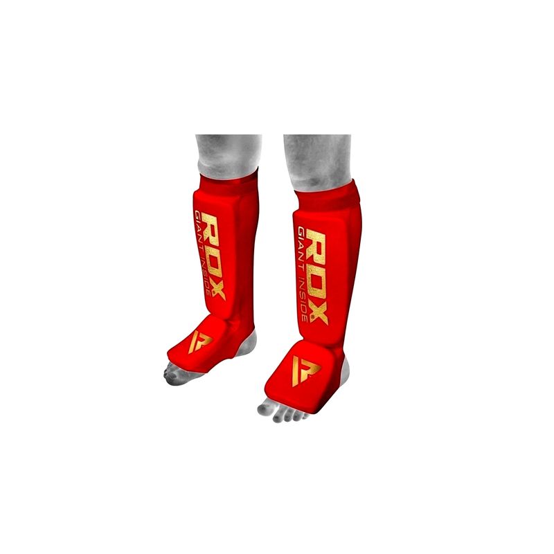RDX - ESPINILLERAS RDX SI ROJO-DORADO TALLA M