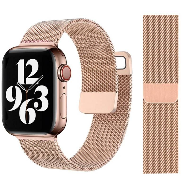 GENERICO - Correa Metálica Rosada para Apple Watch de 38 / 40 / 41 mm