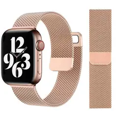 GENERICO - Correa Metálica Rosada para Apple Watch de 38 / 40 / 41 mm