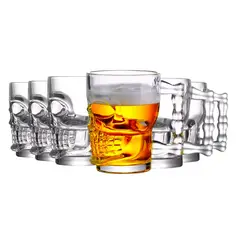 GARBO GLASSWARE - Set de 6 vasos de cerveza calavera tipo shopero