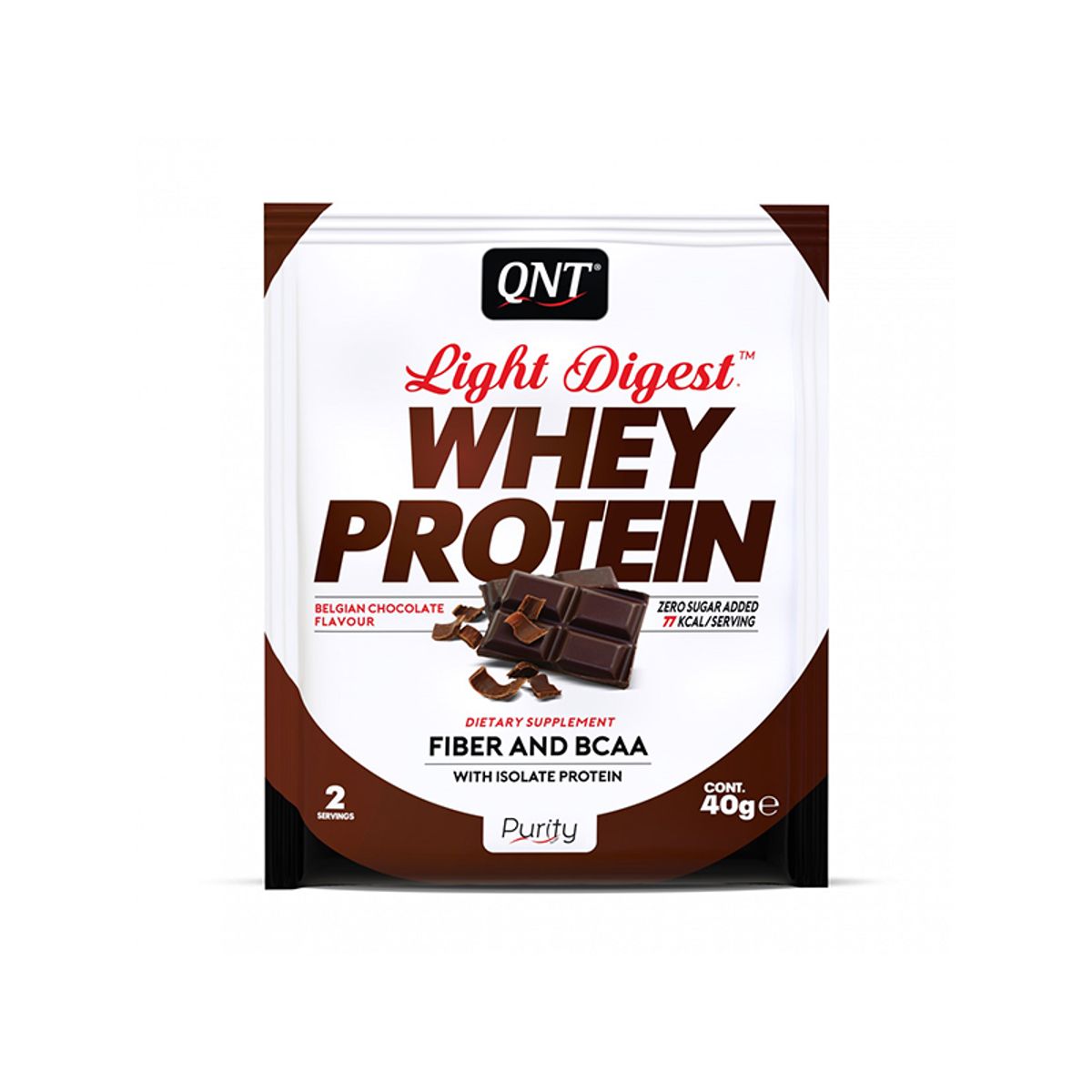 QNT - Pack x 10 Proteina Whey Light Digest 40gr Chocolate QNT