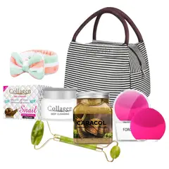 GENERICO - Crema Colágeno Máquina Crema Exfoliante Cintillo Bolso Set