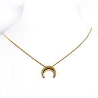 Collar Luna Invertida Enchapado Oro 18K