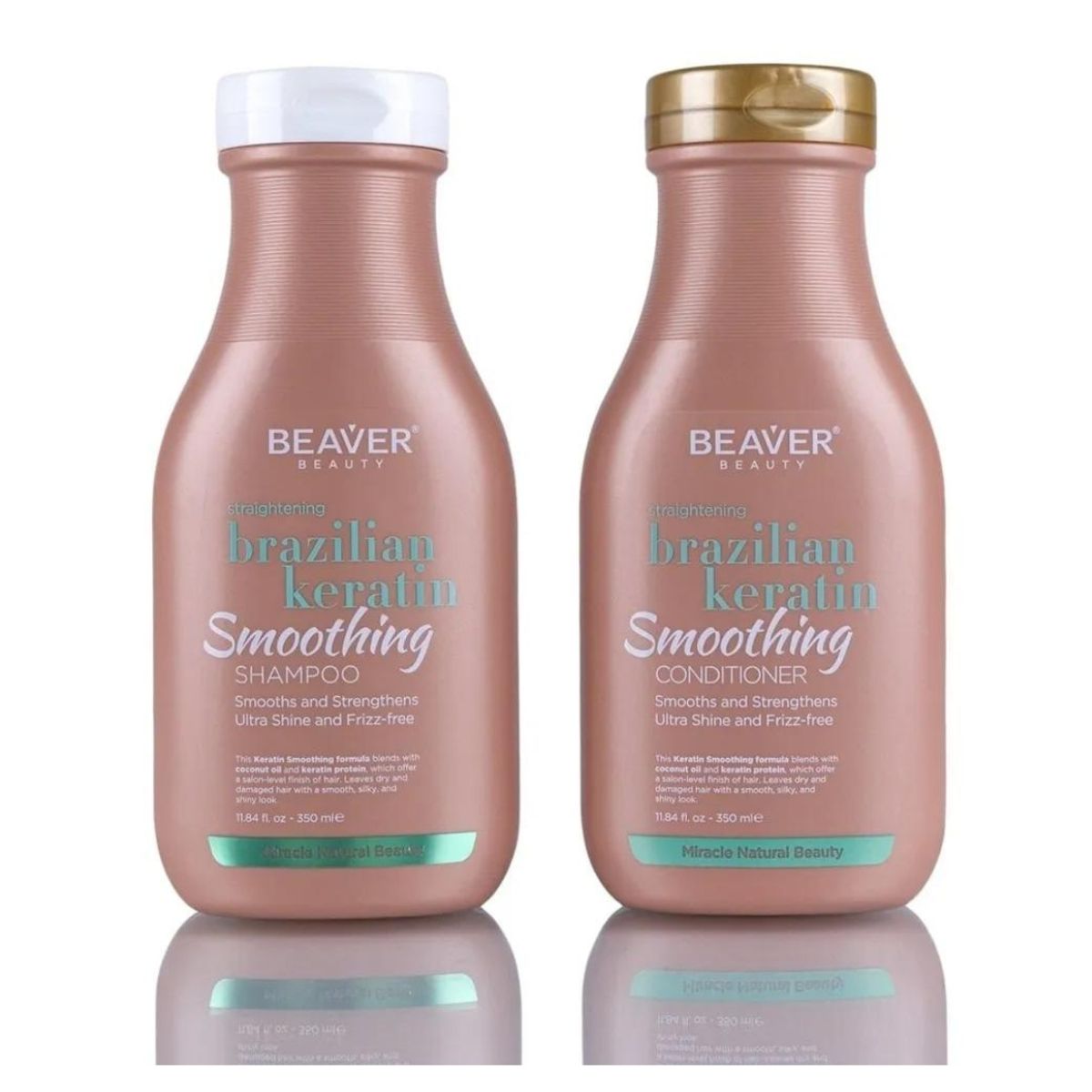 BEAVER - Set Shampoo y Acondicionador Keratina Alisante 350ml Beaver