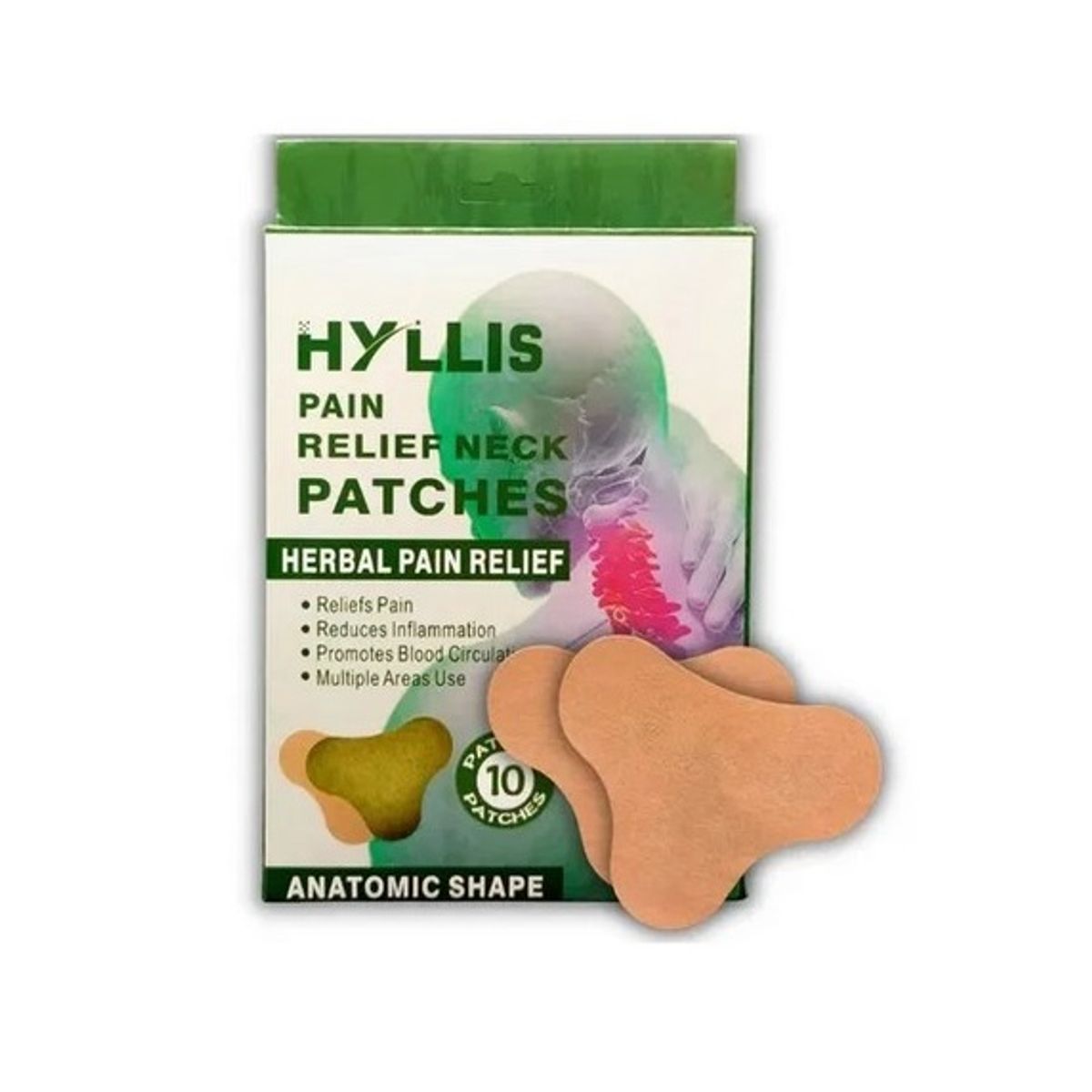 GENERICO - Pack 10 Parches Aliviar Calmar Dolor Cuello Muscular Hierba