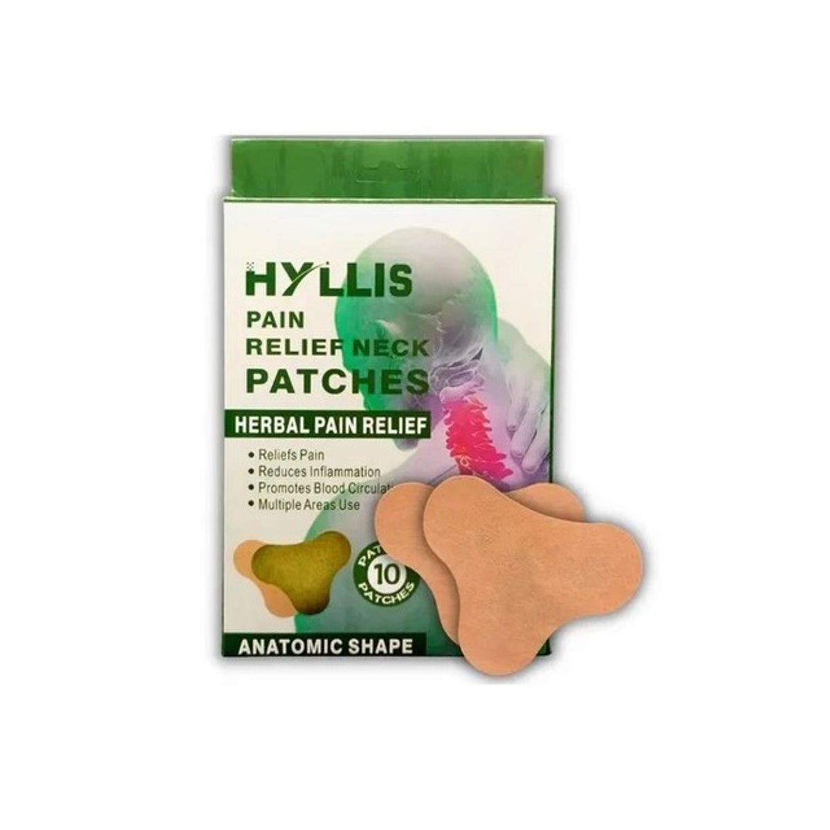 GENERICO - Pack 10 Parches Aliviar Calmar Dolor Cuello Muscular Hierba