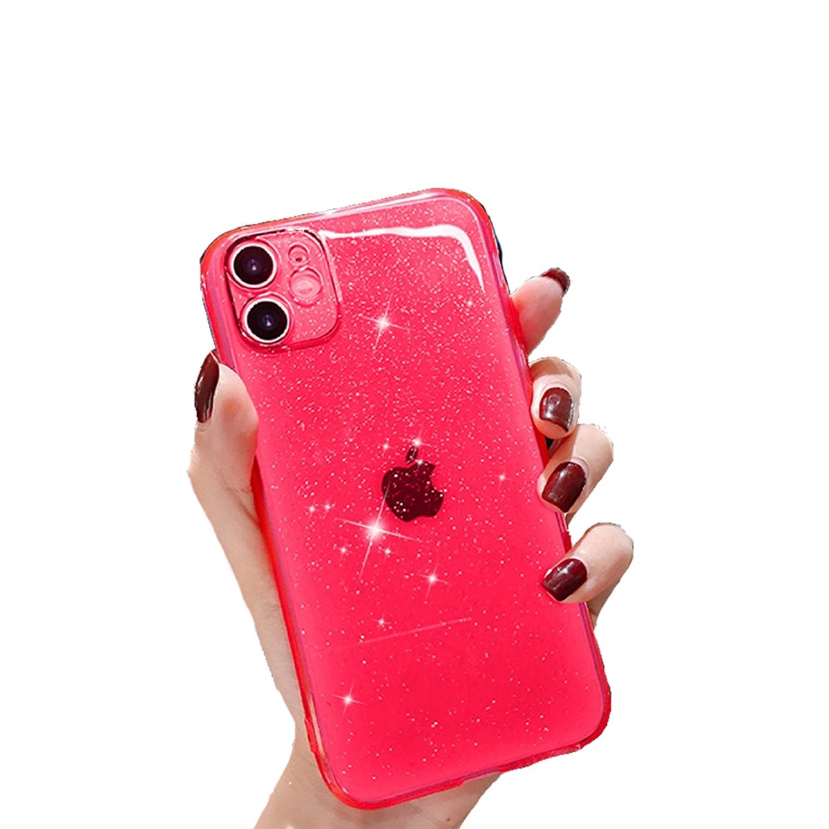 BANANA TIENDA - Carcasa Candy Brillo Silicona Compatible con iPhone 12 Pro Max Rosa Neón
