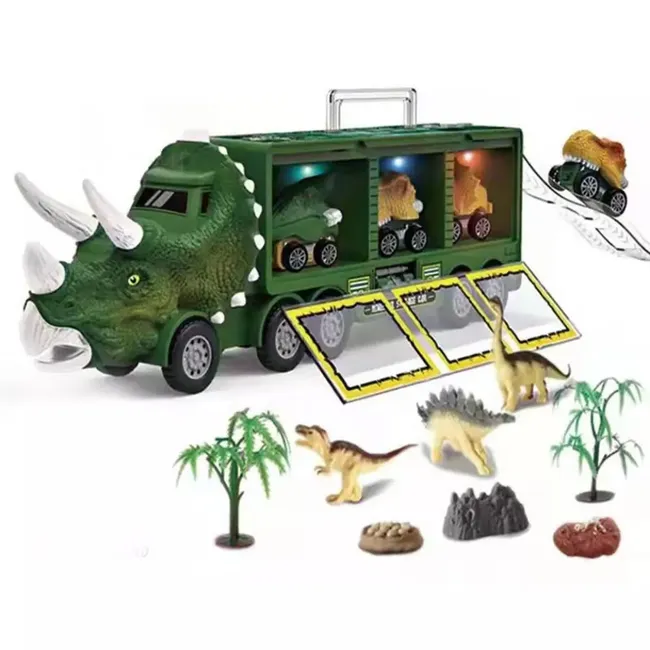 SPACEZAT - Camion Transportador Autitos de Dinosaurios Luces y Sonidos
