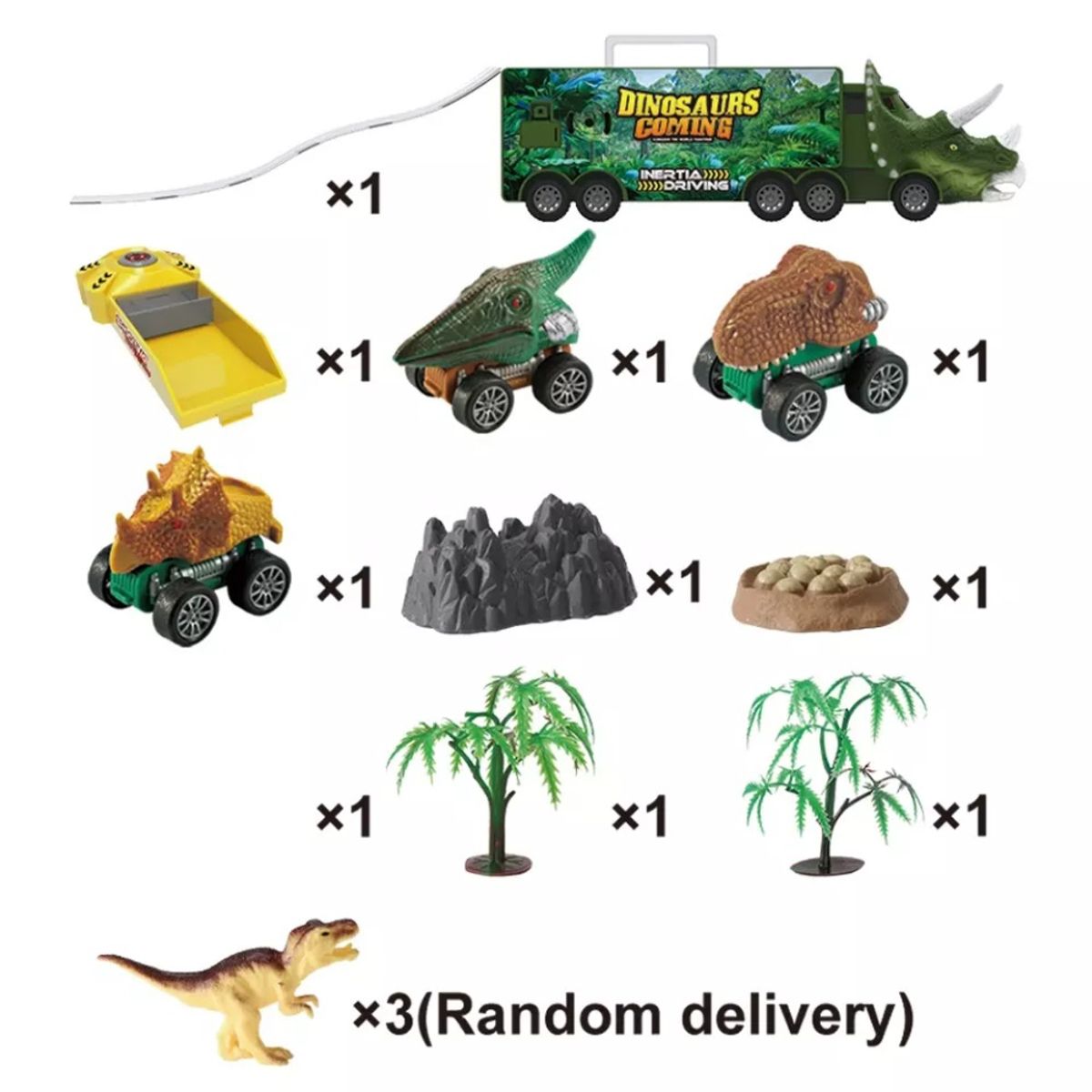 SPACEZAT - Camion Transportador Autitos de Dinosaurios Luces y Sonidos