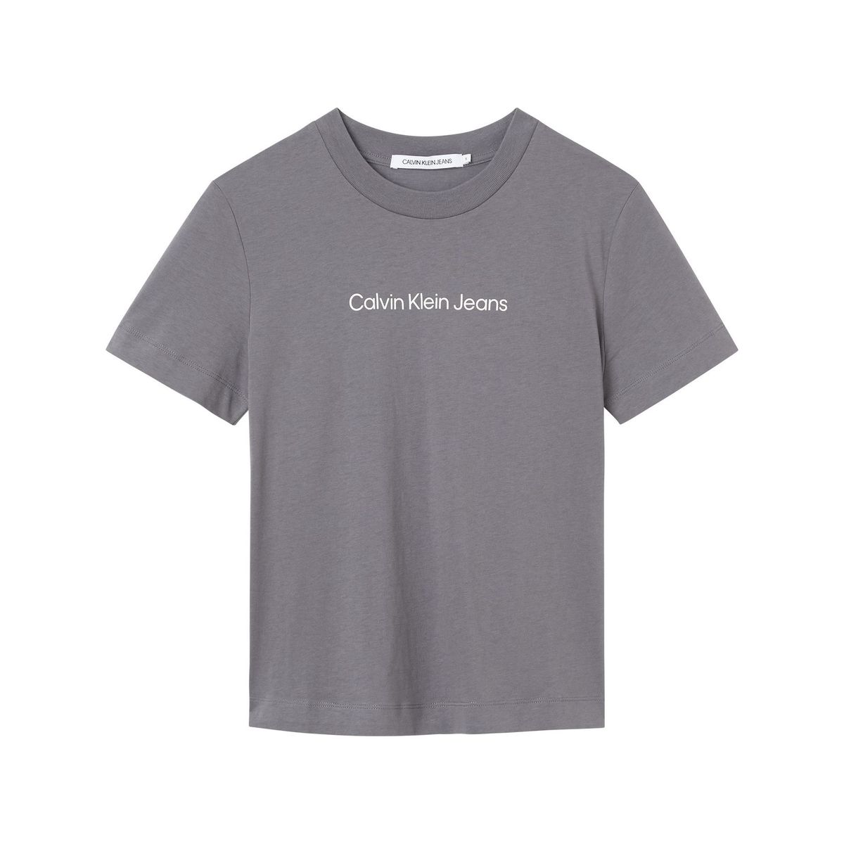 CALVIN KLEIN - Polera Shrunken Institutional Gris Calvin Klein