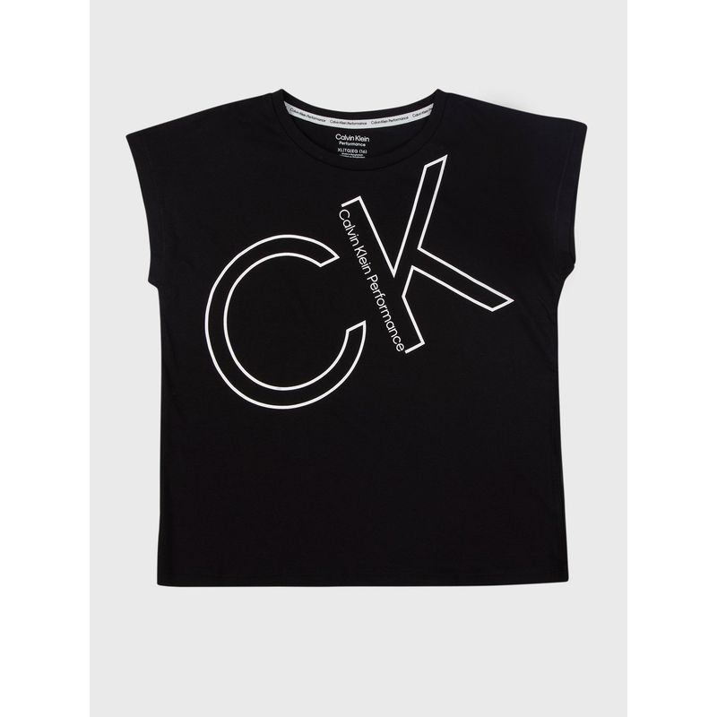 CALVIN KLEIN - Polera Niña Outline Negro Calvin Klein